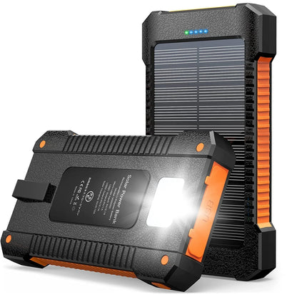 26800Mah Solar Power Bank Portable Charger, Waterproof Solar Charger with Suction Cup Mount, Solar Battery Pack with Flashlight, Solar Phone Charger Compatible with Iphone, Android