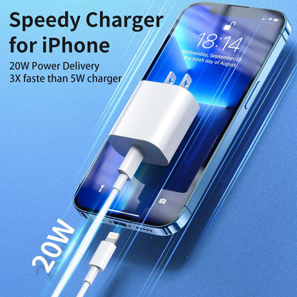 Iphone Charger Fast Charging, Apple Charger for Iphone, 2 Pack 20W PD Fast Charger&6Ft USB C to Lightning Cable Compatible with Iphone, Ipad, Ipod