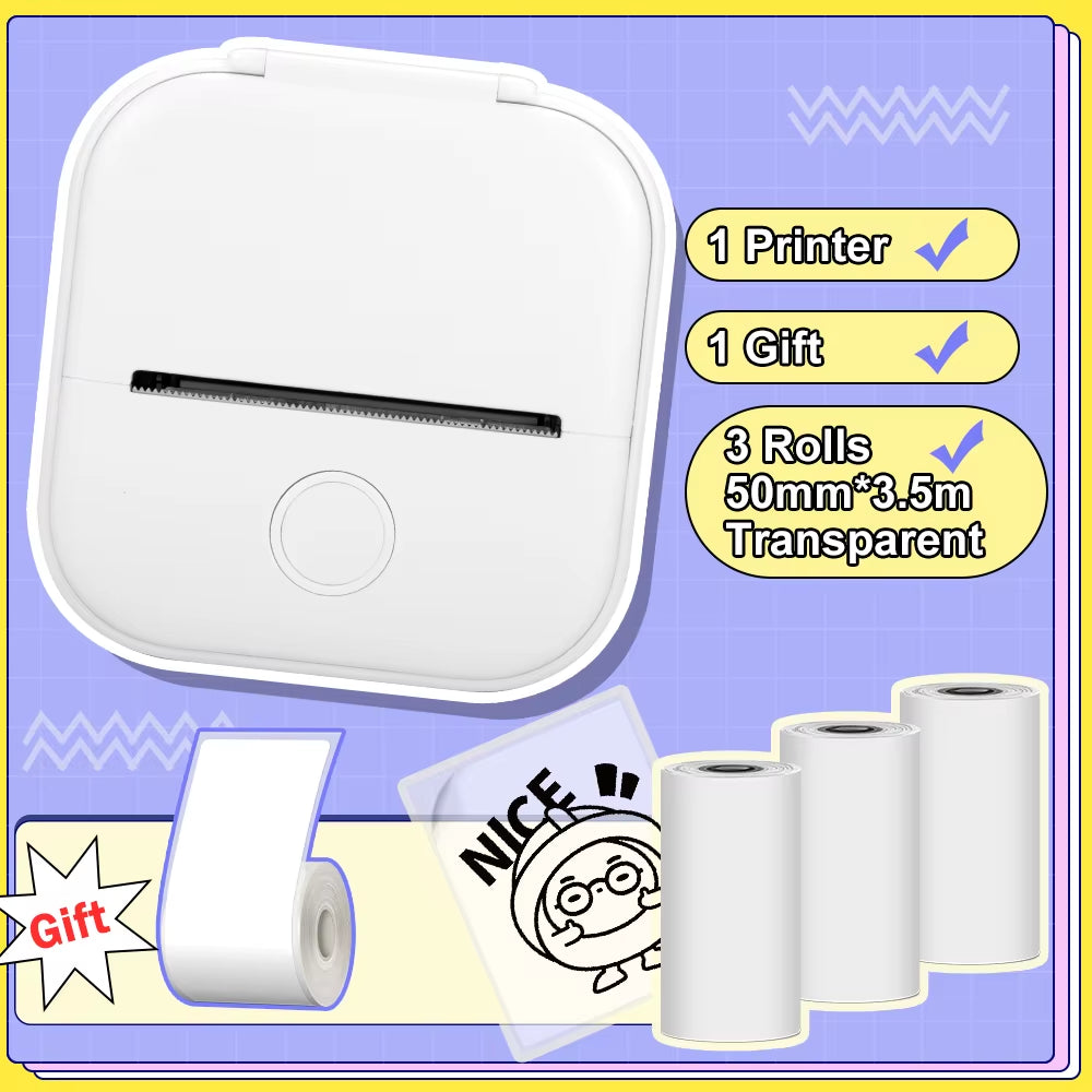 Phomemo T02 Pocket Printer Portable Thermal Printer Inkless Stickers Maker Mini Wireless Printer for Home School Office