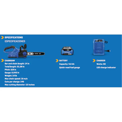 Gen4 40-Volt 14-In Battery Chainsaw (Battery and Charger Not Included)