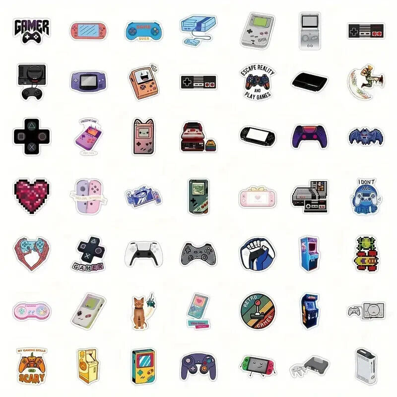 Assorted Retro Gaming Sticker Pack - 20 Pcs - Decals for Laptops Phones