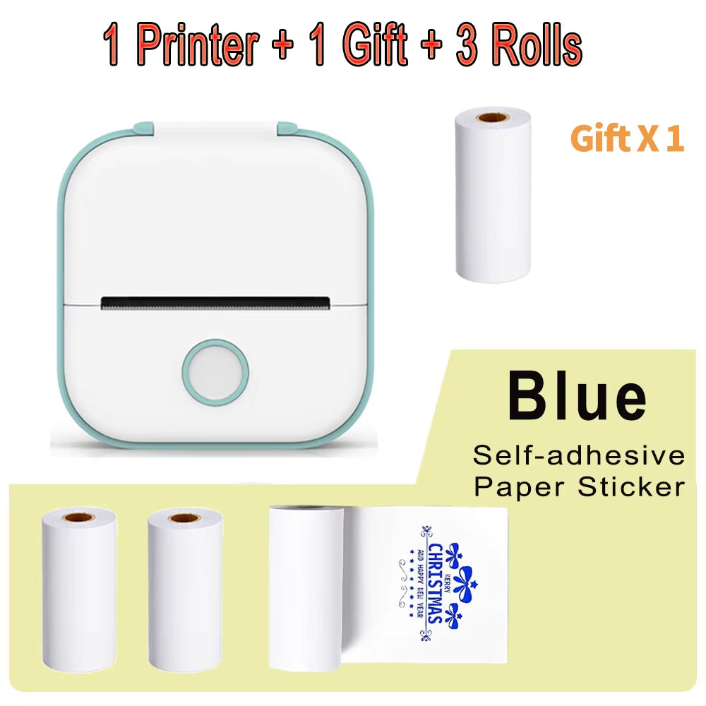 Phomemo T02 Mini Portable Printer Thermal Printing 53Mm Sticker Wireless Inkless Mini Pocket Printer Self-Adhesive Label Printer