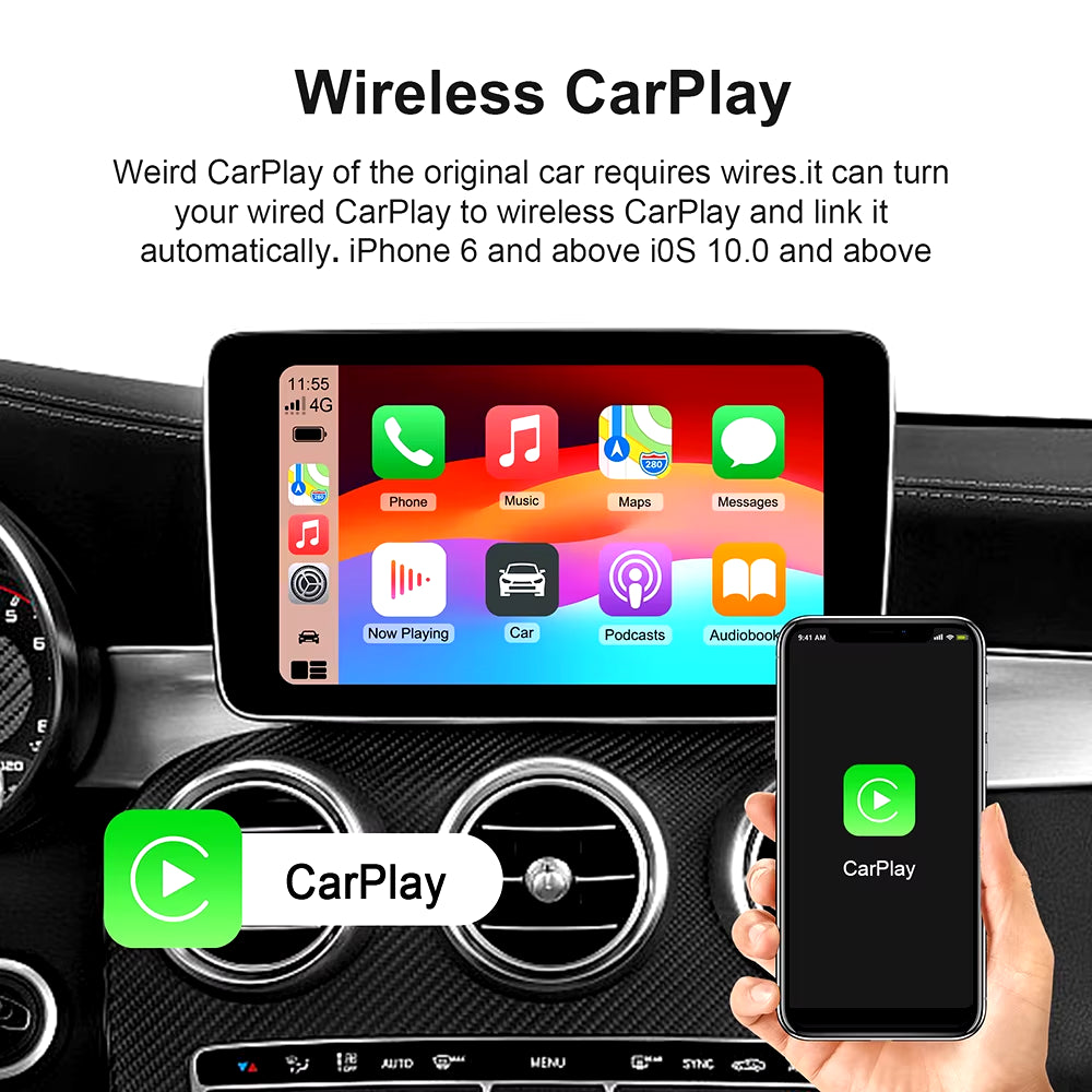 Android 13 Carplay Ai Box Wireless Android Auto Smart TV Box Car Intelligent System WIFI Support Netflix Youtube FOTA Upgrade