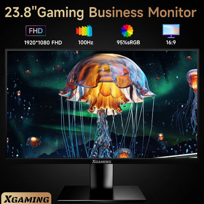 Ultra-Thin 24Inch 100Hz Gaming Monitor, FHD 1080P LED Monitor, 1920*1080P Monitor for Home Office, IPS HDR Computer Monitor HDMI Display with Low Blue Light, Free Sync, VESA Compatible