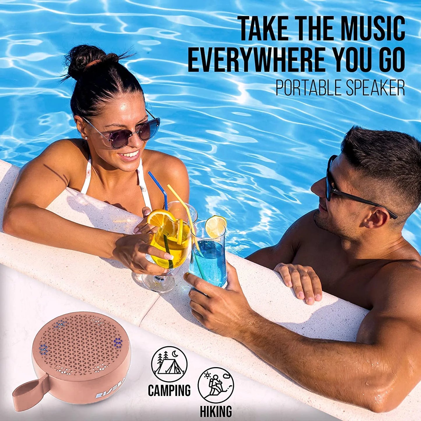 RISEBASS Portable Waterproof Bluetooth Speaker Mini Bluetooth Shower Speaker