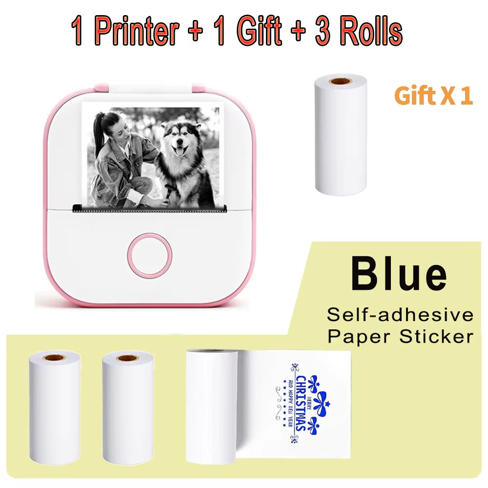 Phomemo T02 Mini Portable Printer Thermal Printing 53Mm Sticker Wireless Inkless Mini Pocket Printer Self-Adhesive Label Printer