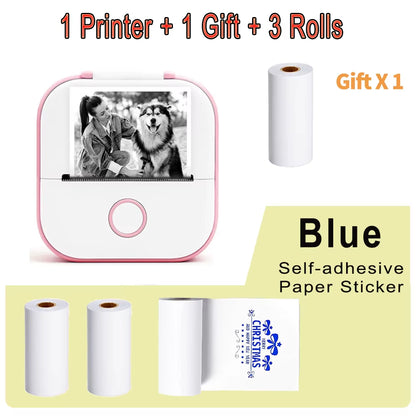 Phomemo T02 Mini Portable Printer Thermal Printing 53Mm Sticker Wireless Inkless Mini Pocket Printer Self-Adhesive Label Printer