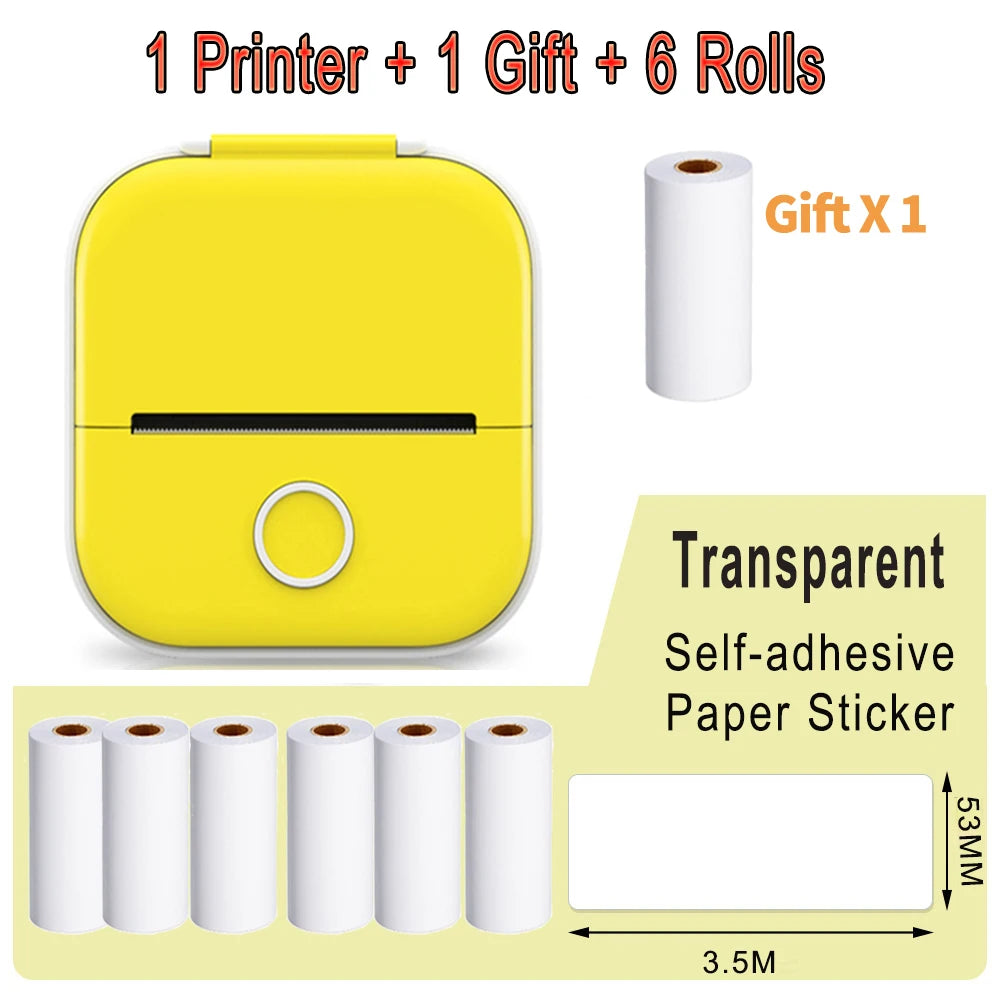 Phomemo T02 Mini Portable Printer Thermal Printing 53Mm Sticker Wireless Inkless Mini Pocket Printer Self-Adhesive Label Printer