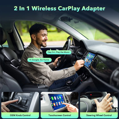 TOGUARD Wireless Carplay Adapter, 5.8 Ghz Wifi Apple Carplay Wireless Adapter for Factory Wired Carplay Plug and Play, Iphone Ios 10+