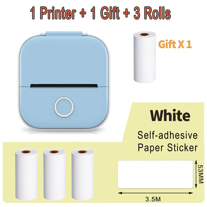 Phomemo T02 Mini Portable Printer Thermal Printing 53Mm Sticker Wireless Inkless Mini Pocket Printer Self-Adhesive Label Printer