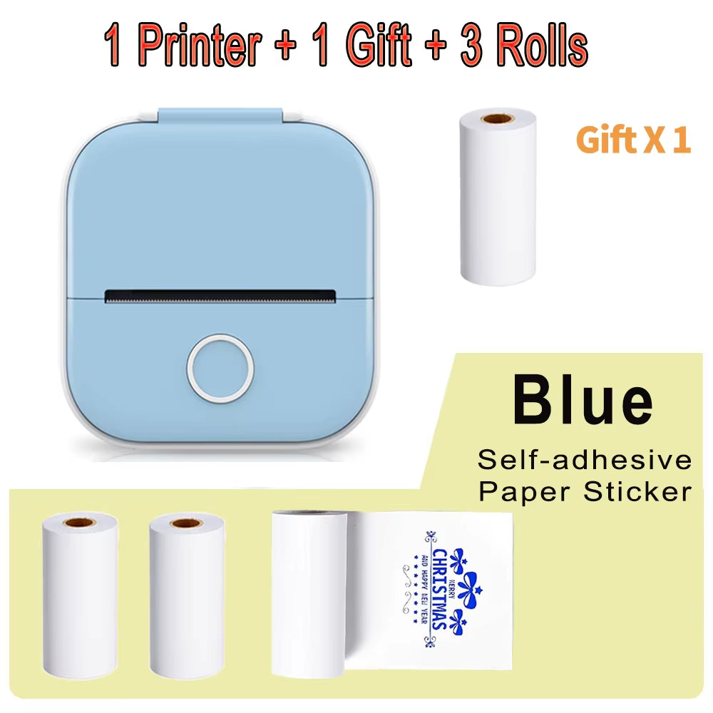 Phomemo T02 Mini Portable Printer Thermal Printing 53Mm Sticker Wireless Inkless Mini Pocket Printer Self-Adhesive Label Printer