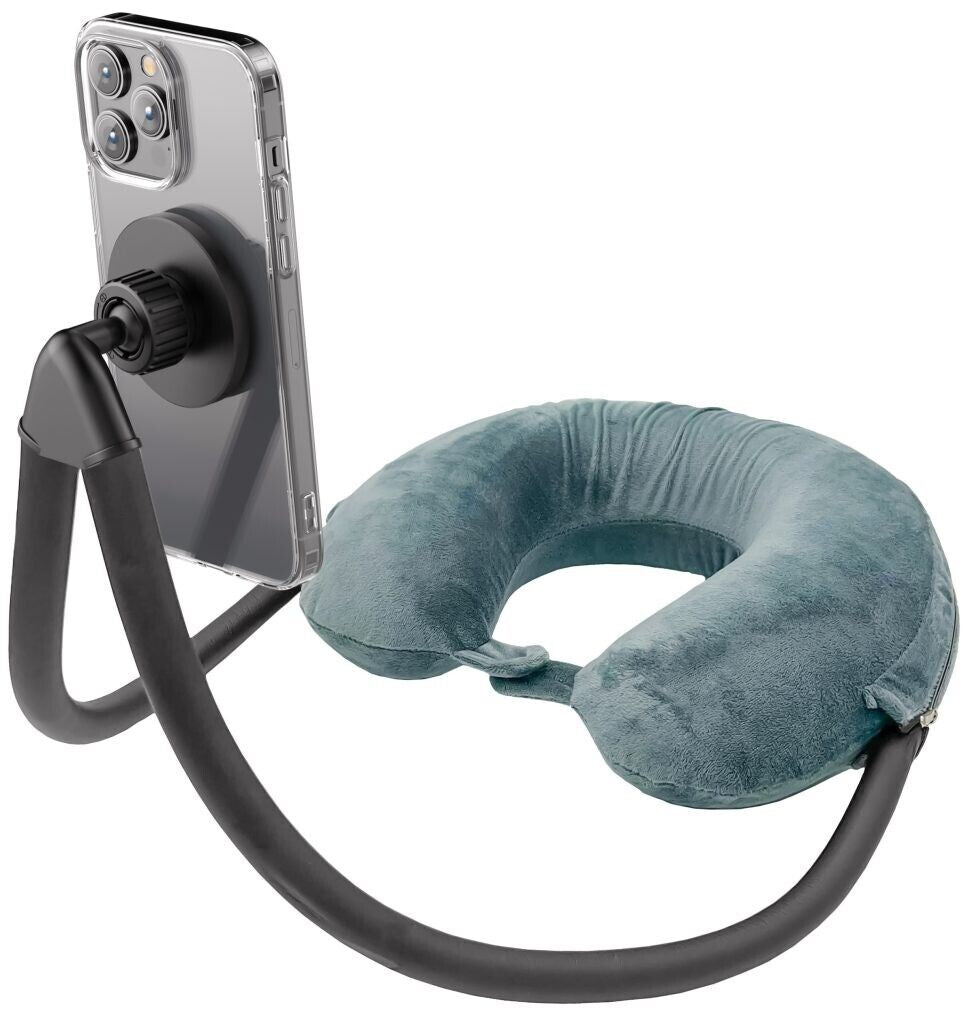 Neck Pillow for Travel Memory Foam W/ Magnetic Magsafe Phone Holder for Iphone