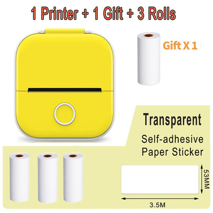 Phomemo T02 Mini Portable Printer Thermal Printing 53Mm Sticker Wireless Inkless Mini Pocket Printer Self-Adhesive Label Printer