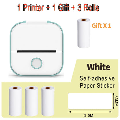 Phomemo T02 Mini Portable Printer Thermal Printing 53Mm Sticker Wireless Inkless Mini Pocket Printer Self-Adhesive Label Printer